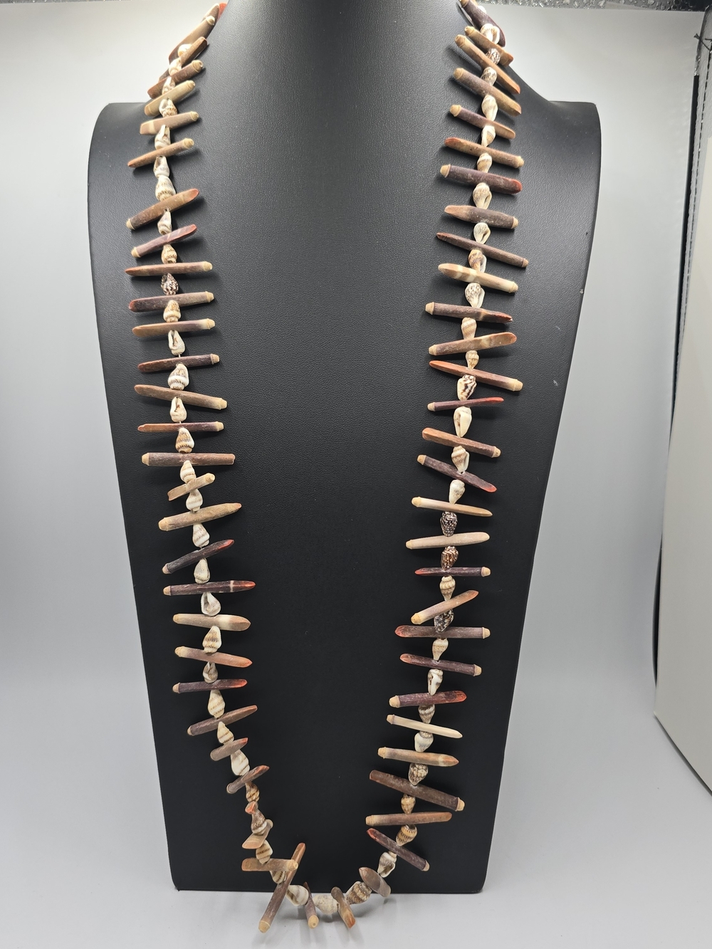 Sea Urchin Spine Shell Necklace 35" Long Natural Beach Boho Vintage